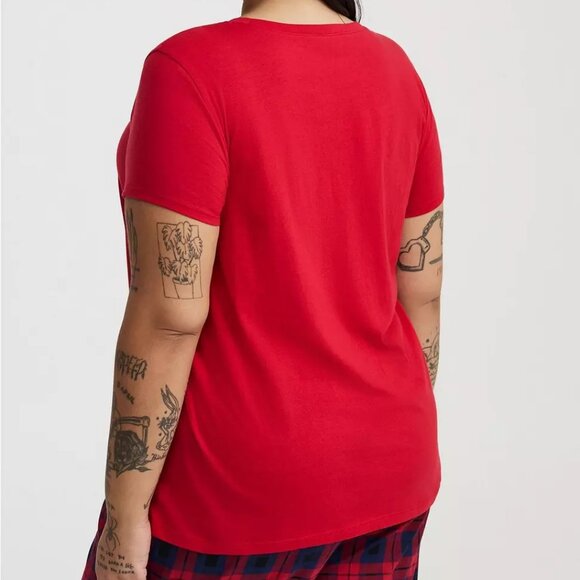 Torrid T-Shirt 1X Red "Better Not Pout" Cotton Jersey Holiday Relaxed Fit 14-16 - Picture 3 of 4